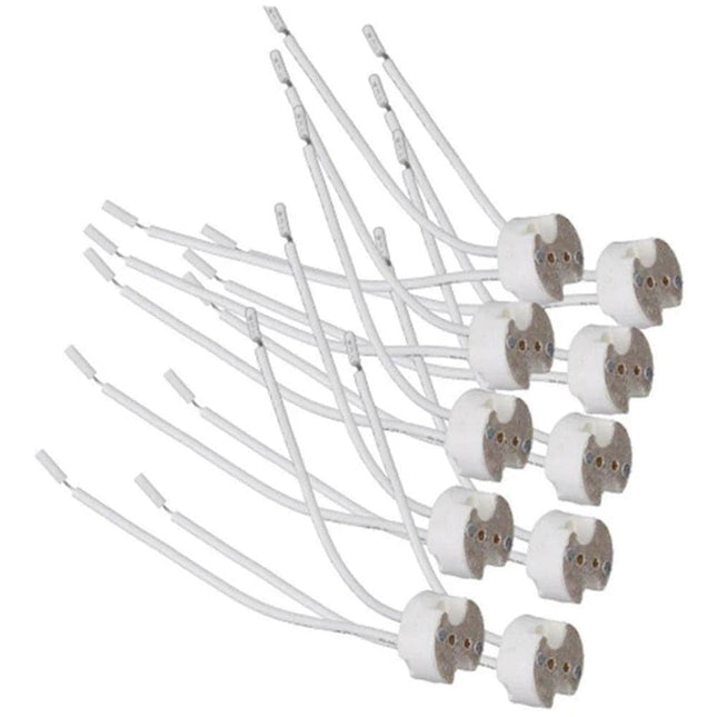 10 portalampada in ceramica per faretti attacco mr16 gu5.3 12v - enzoled