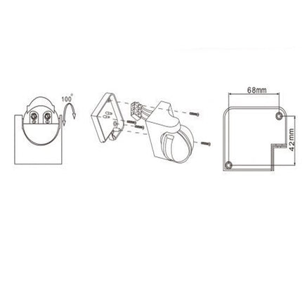 Sensore di movimento a infrarossi 1200 watt regolazioni luce controllo per esterni 180° IP44 colore bianco - enzoled