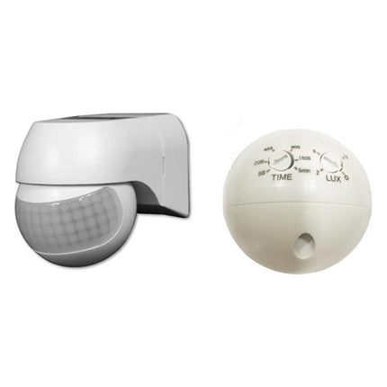 Sensore di movimento a infrarossi 800 watt regolazioni luce controllo per esterni 180° IP44 colore bianco - enzoled