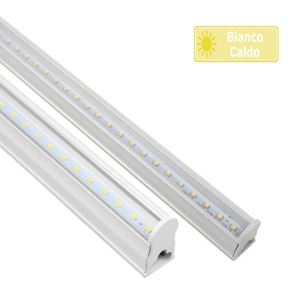 Sottopensile led plafoniera neon tubo 120 cm 24 watt reglette per mobili mensole ripiani luce fredda 6500k calda 3000k naturale 4000k - enzoled
