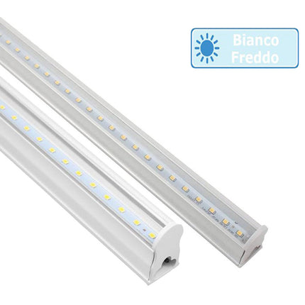 Sottopensile led plafoniera neon tubo 60 cm 12 watt reglette per mobili mensole ripiani luce fredda 6500k calda 3000k naturale 4000k - enzoled