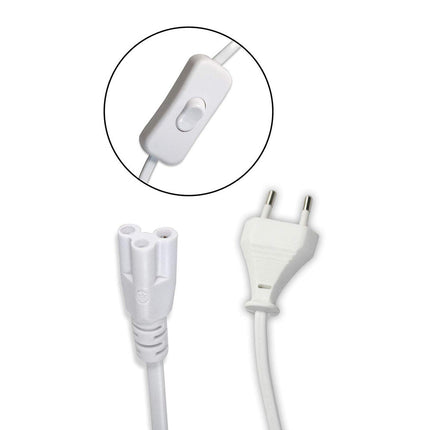 Cavo con jack da 3 pin con spina ed interruttore cavetto per sottopensile led reglette attacco t5 150 cm - enzoled