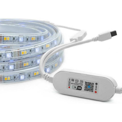 Strip led Smart rgb ww 5050 5 metri controllo app telecomando striscia led wi fi dimmerabile 12v - enzoled