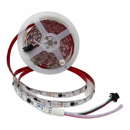 Strip striscia indirizzabile RGB 300 led 5050 48 watt 12v bobina da 5 mt con telecomando regolatore vari effetti - enzoled