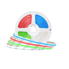 Strip led cob 24v strisci bobina 5 metri 50 watt 1600 lumen illuminazione per soggiorno cucina opne space - enzoled