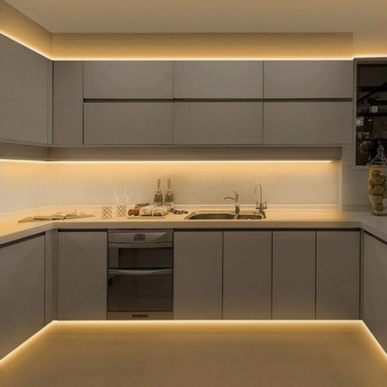 Strip led cob 24v strisci bobina 5 metri 50 watt 1600 lumen illuminazione per soggiorno cucina opne space - enzoled