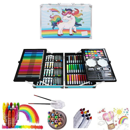 Set valigetta artista 145 pezzi colori pittura per bimbo bimba enzoled