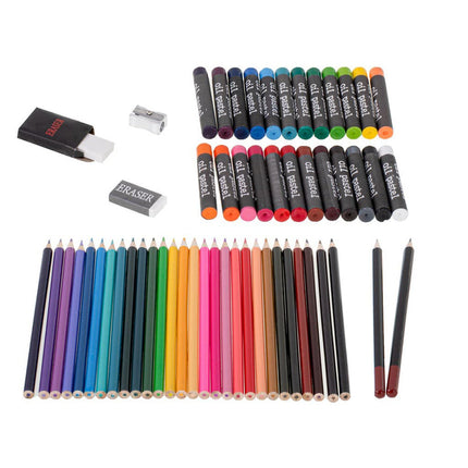 Set valigetta artista 145 pezzi colori pittura per bimbo bimba enzoled