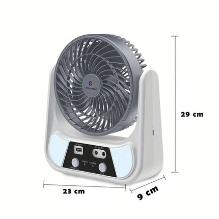 Ventilatore con pannello solare 2 velocità power banck e lampadine enzoled