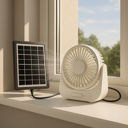Ventilatore con pannello solare 3 velocità ricaricabile enzoled