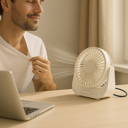 Ventilatore con pannello solare 3 velocità ricaricabile enzoled