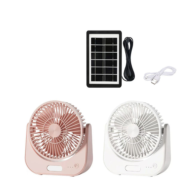 Ventilatore con pannello solare 3 velocità ricaricabile enzoled