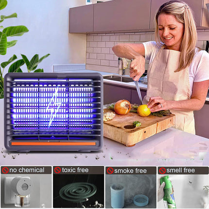 Zanzariera elettrica 2 neon LED UV 12W catenella e vaschetta raccogli enzoled