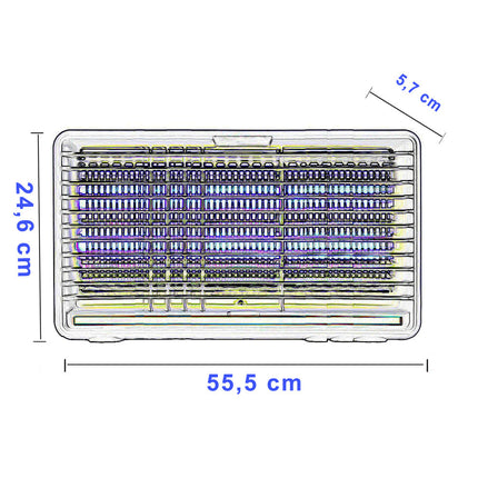 Zanzariera elettrica 2 neon LED UV 12W catenella e vaschetta raccogli enzoled